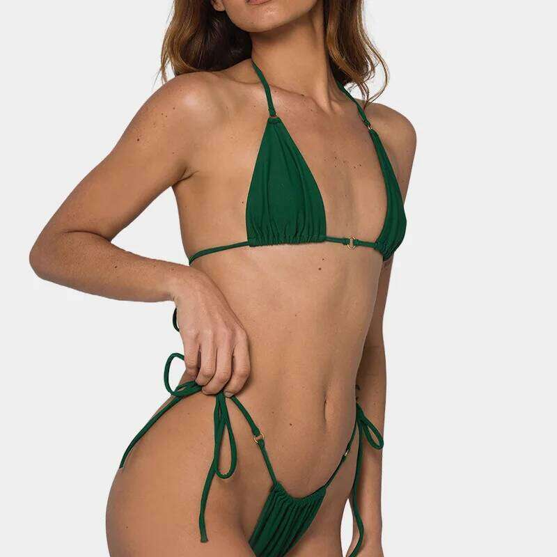 2026 High Waist Bikinis Sexy Women Swimsuit Swimwear Female Solid Bikini Set Biquini Bathing Swimming Suit Beachwear C260207