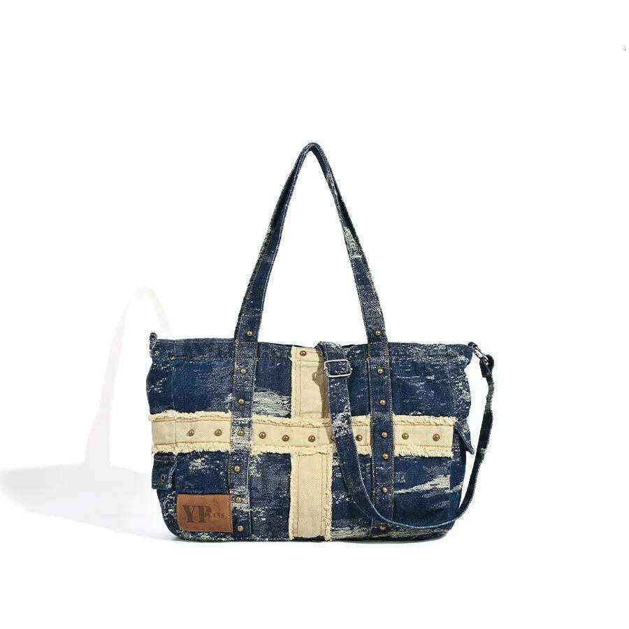 Washed Denim Women Handbag Luxury Designer Shoulder Crossbody for Female Large Capacity Shopper Bag big totes C260207
