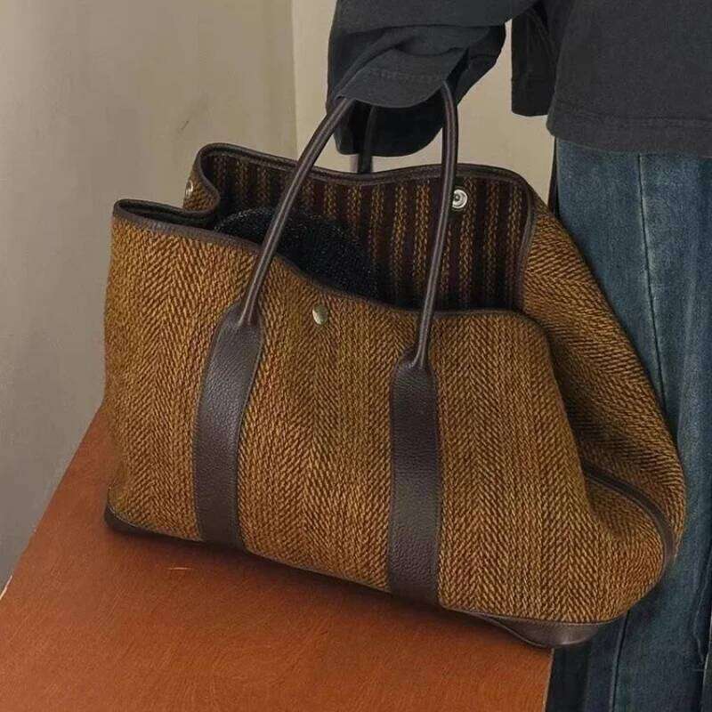 Autumn and Winter New Niche High-Fashion Wool Single-Shoulder Tote Bag C260207