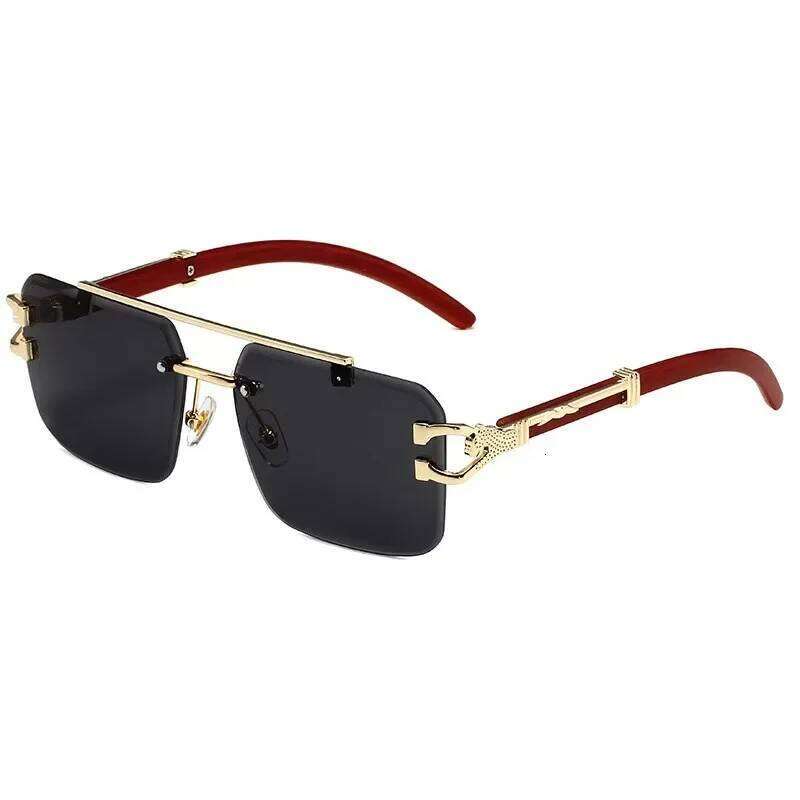 Fashion Rimless Luxury Brand Pilot Men Square Eyewear Women Outdoor Driving Eyeglasses Sun Sunglasses Y260207