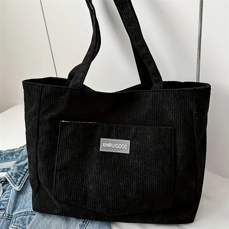 Womens Corduroy Shoulder Tote Bag Casual Large Capacity Fashion Handbag for Going Out Purses and Handbags er Bag260128