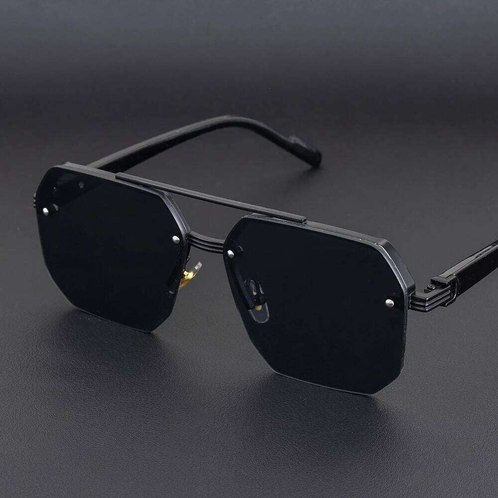 2025 New Large Half Frame Ink Mirror men Driving Dedicated Fashion Trend UV Protection High-end Gradually Changing Color Y260207