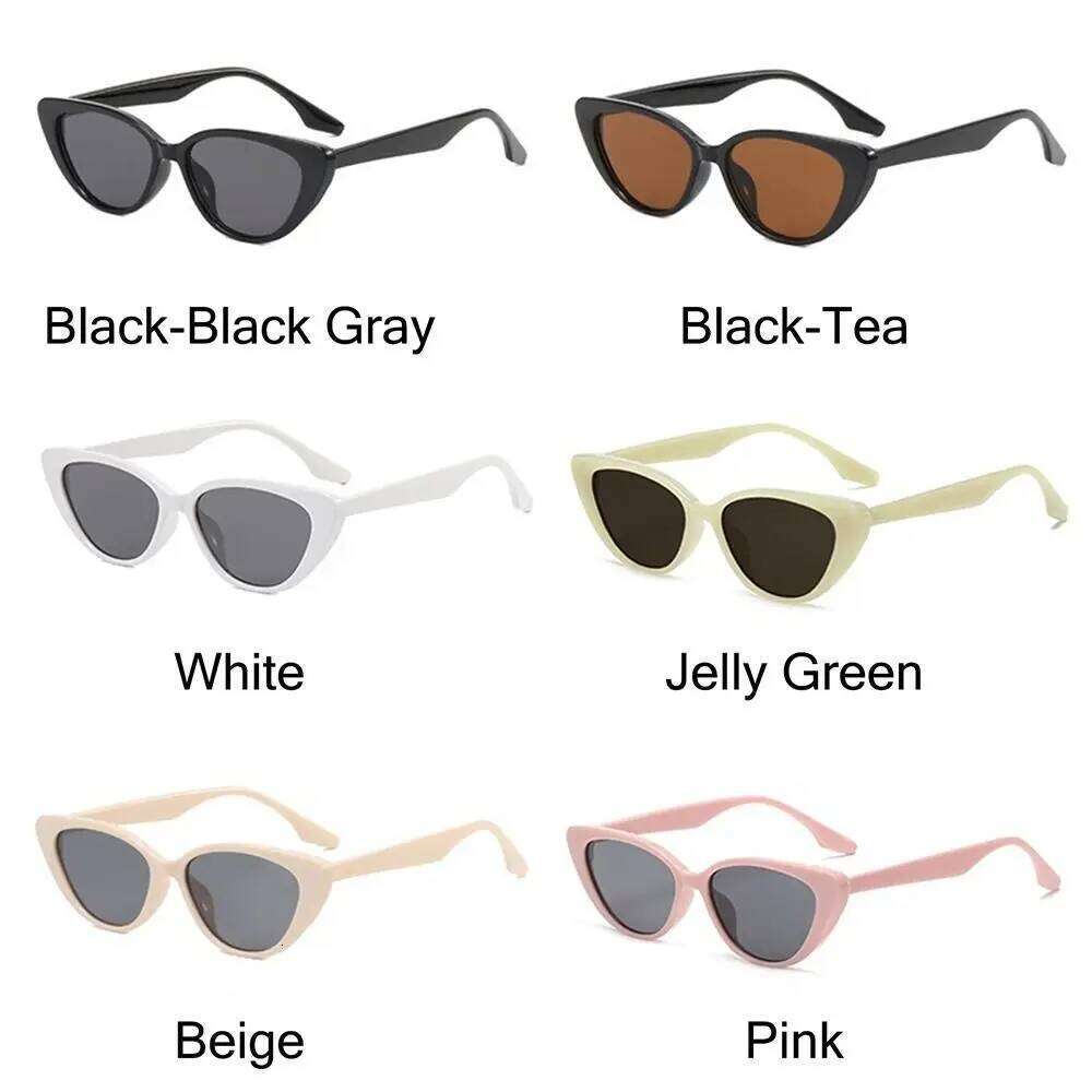 Cat Eye Shape Sunglasses Small Frame Beach Protection Sun Fashion UV400 Shades 90s Glasses Summer Eyewear Y260207