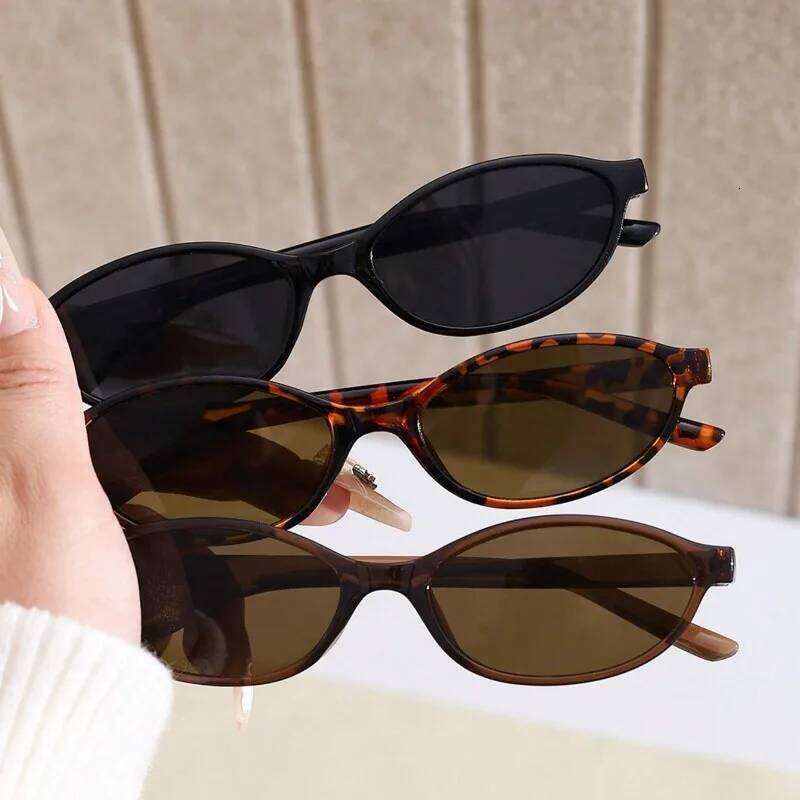 3pcs European and American retro oval small frame women's fashionable sunglasses, personalized trendy glasses Y260207