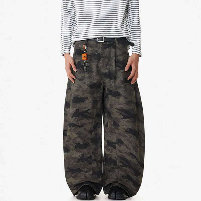 IEFB American Style Men's Casual Pants Camouflage Straight All-match Vintage Bottom Wide Leg Loose Male Trousers 9X839