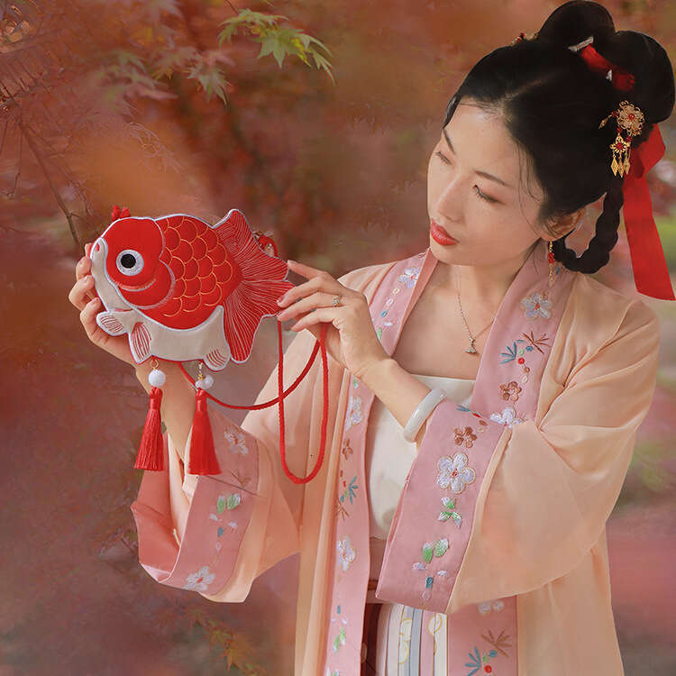 New Embroidered Goldfish Crossbody Bag Ancient Style Hanfu Accessories Evergwish
