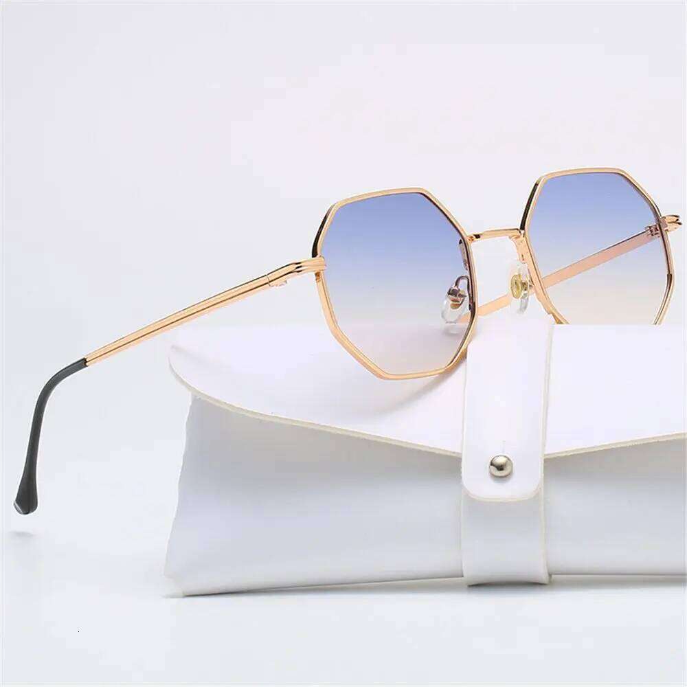 Polygon Sun Glasses Metal Small Frame Square Sunglasses for Men Women UV Protection Shades Eyewear Fashion Accessory Y260207