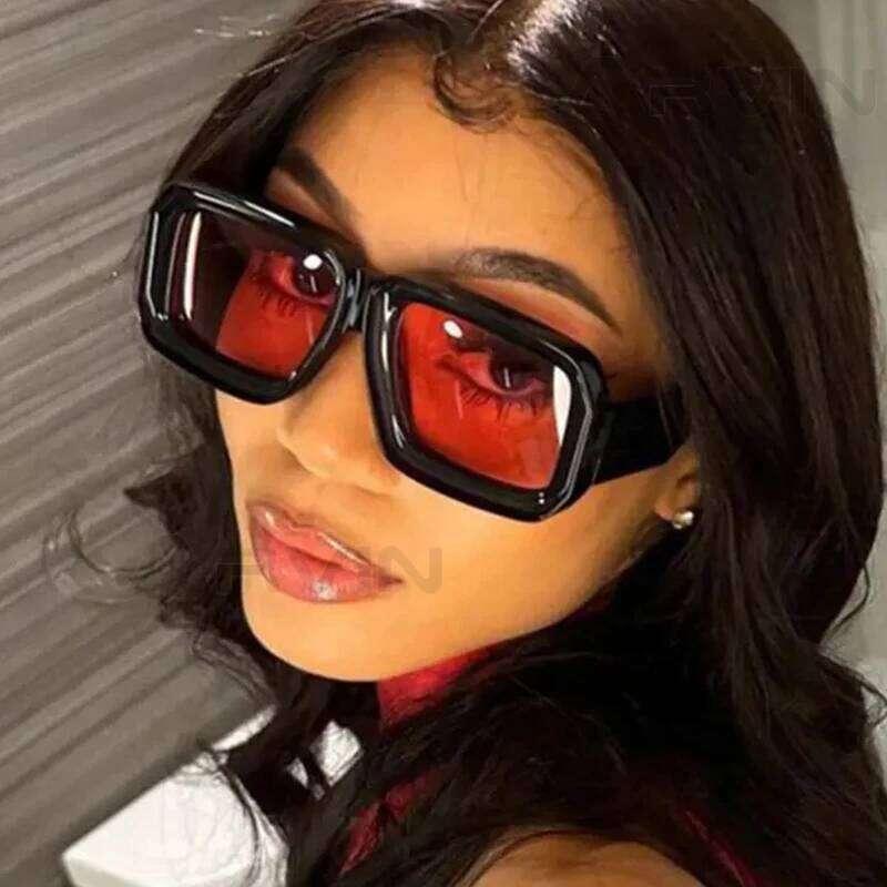 Unique Square Sunglasses for Men Fashion Champagne Big Shades Eyewear Trending Retro Women Brand Design UV400 Sun Glasses Y260207