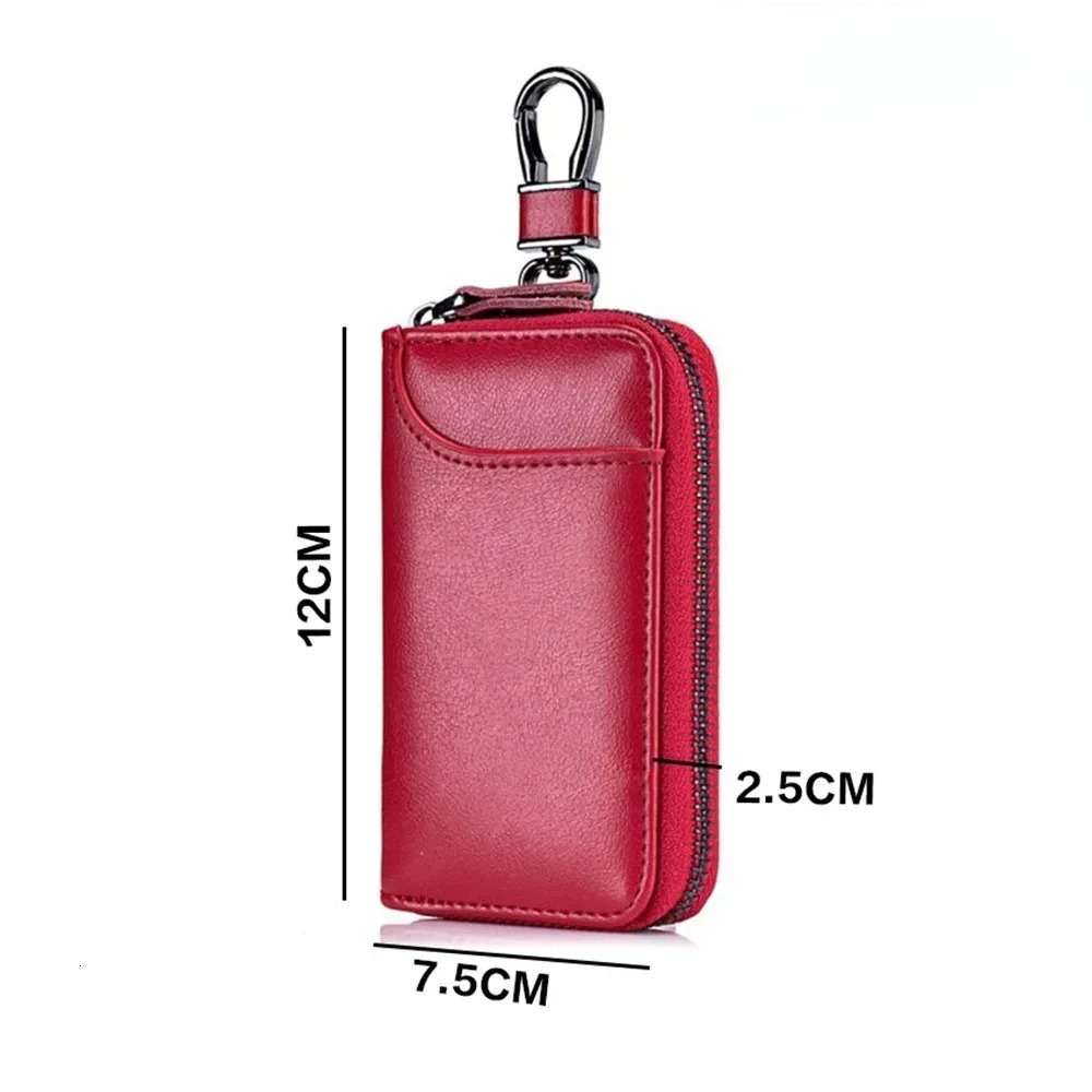 Genuine Leather KeyChain Unisex Key Bag Multifunction Organizer Wallet Holder Smart Housekeeper Car Small Key Case Keys Pouch 260129