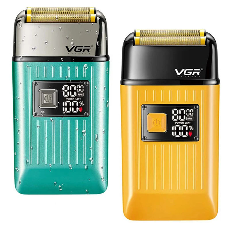 VGR Rechargeable Hair Shaver For Men Powerful Electric Shaver Beard Electric Razor Bald Head Shaving Machine With Mesh 260126
