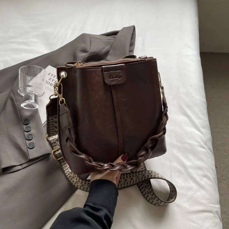 Bucket Crossbody For Shoulder Designer Women Bags Vintage PU Leather Bag Handbag Bolsas C260207