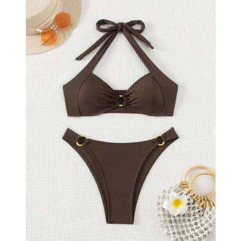 Sexy Solid Bikinis 2025 Swimsuits Women's Swimwear Push Up Female Beach Swim Wear Bathing Suits Brazilian Bikini Set Pool Bather C260207