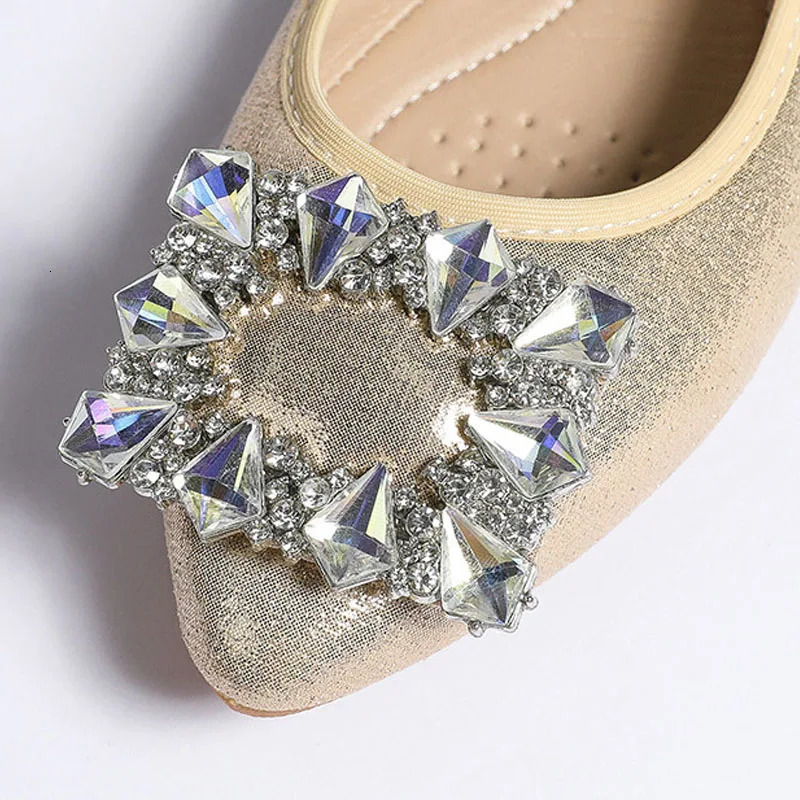 Flat Women Shoes Slip On Rhinestone Fashion Female Loafers Breathable Ballet Flats for Women Large Size 43 44 45 WSH4830 260124