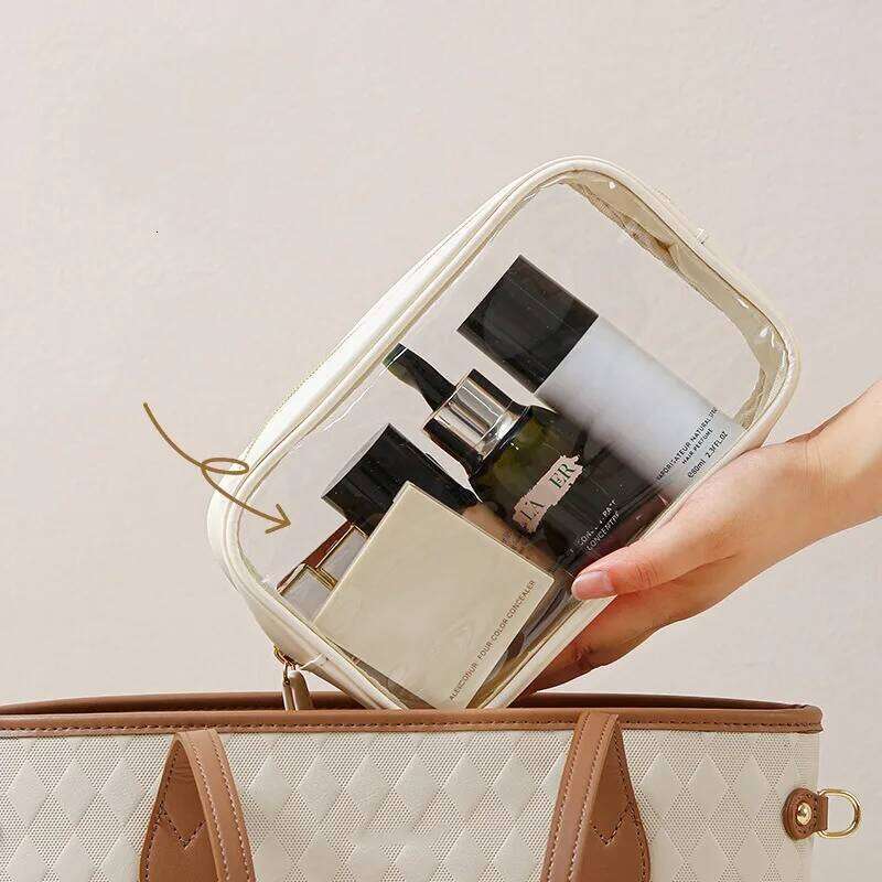 PVC Clear Makeup Case Toiletry Multipurpose Travel Kit Portable Large Capacity Dust Proof Organizer Transparent Storage Bag Y260206