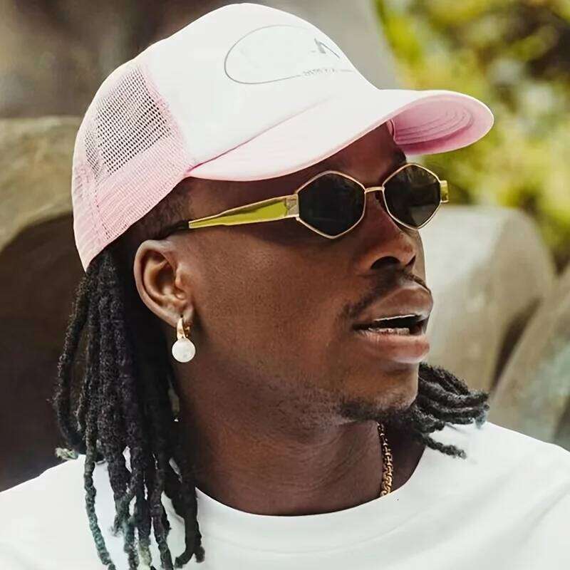 Fashion Hexagon Sunglasses for Women Retro Gold Frame Beach Vacation Travel Driving Glasses Y260207