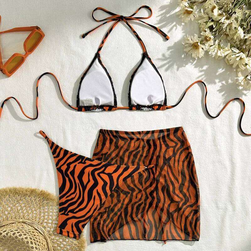 Sexy Tiger Bikinis 2025 Swimsuits Women's Swimwear Push Up Female Beach Swim Wear Bathing Suits Brazilian Bikini Set Pool Bather C260207