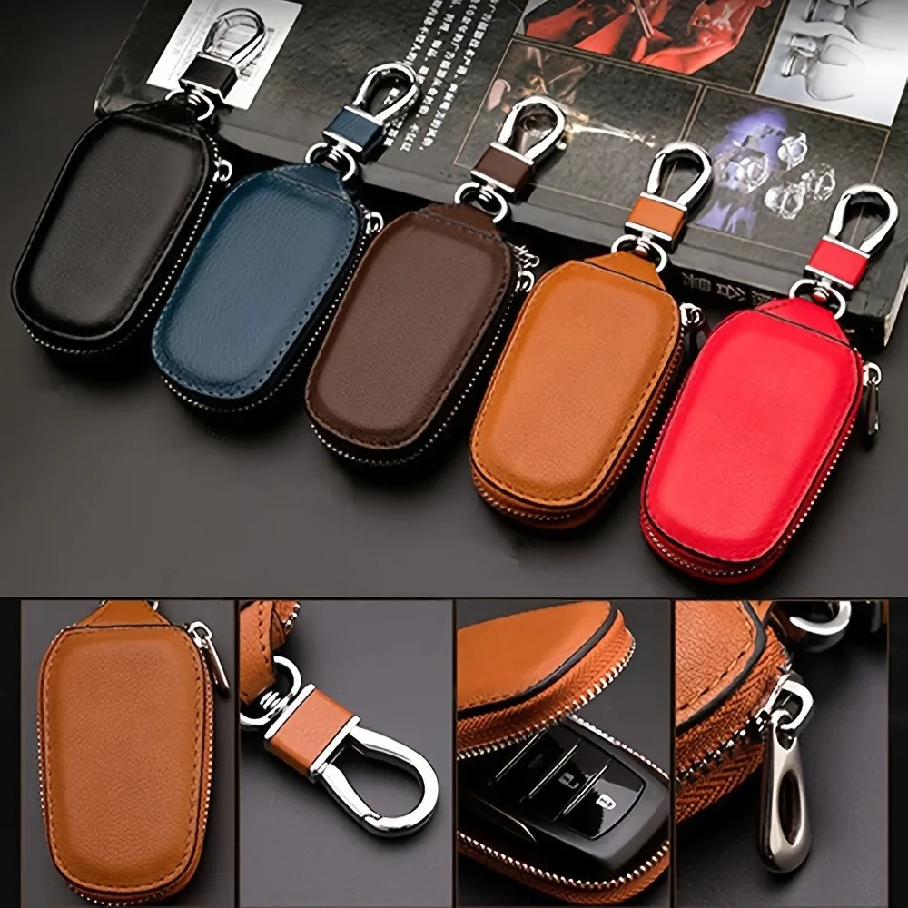 1pc Retro Fashion Business Multi-Functional Key Protection Case Mens Casual Portable Key Organizer With Large Capacity Zipper 260129