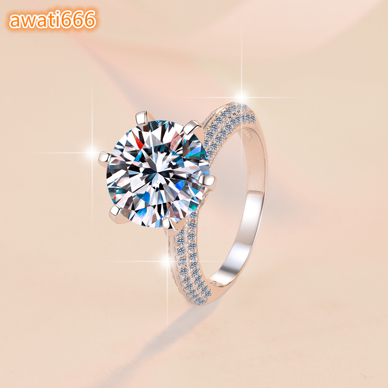 Fine Fashion Jewelry VVS1 Moissanite Diamond Ring Jewelry Couple Wedding Proposal S925 Sterling Silver Ring of Wedding