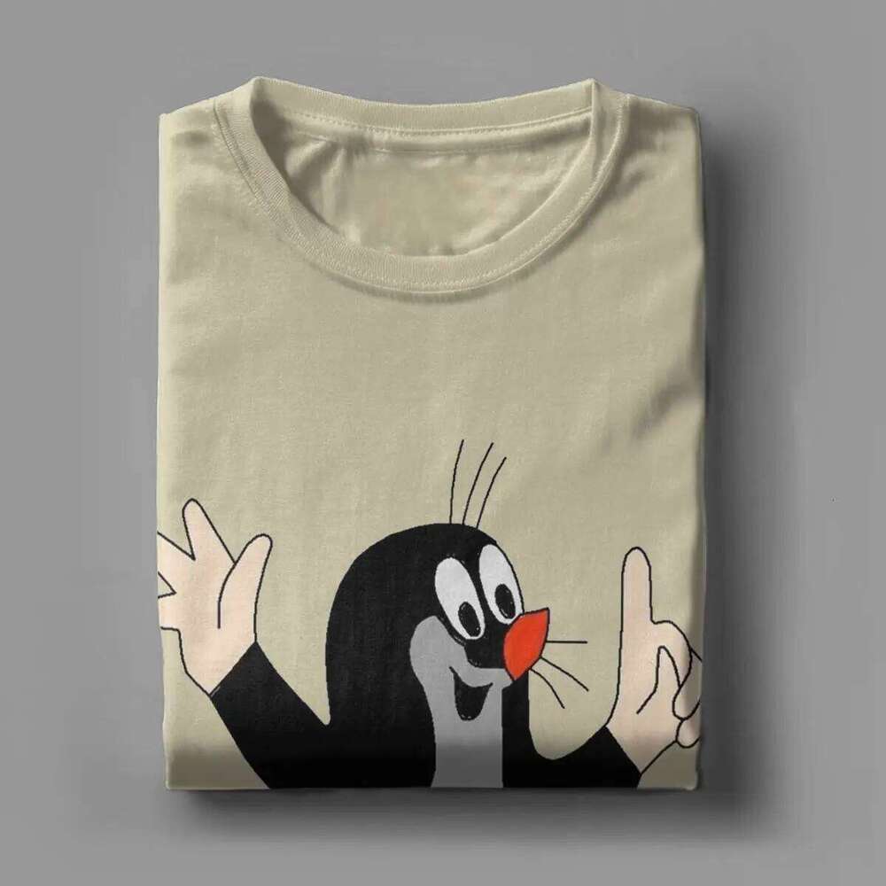 Mole Krtek Little Maulwurf Cute Cartoon T Shirt for Men Pure Cotton Hipster T-Shirts Round Collar Tees Short Sleeve Tops Printed C260207