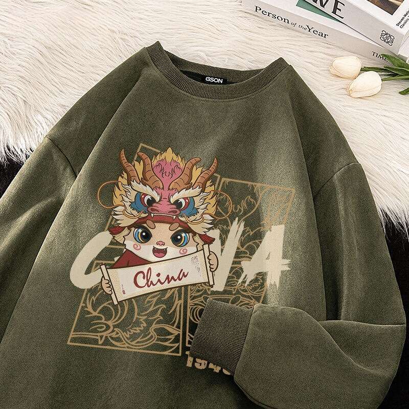 Style Fashion Versatile Chinese Trend Brand Sweatshirt For Men Spring And Autumn New Youth Casual Pullover Crew Neck Top Luanyun