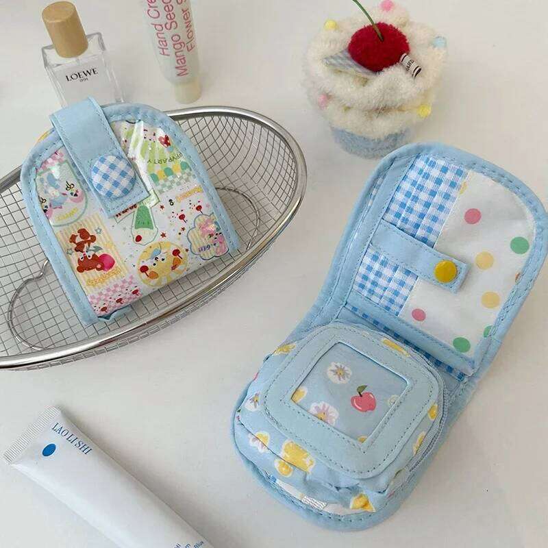 Summer Cartoon Retro Multi-layer Purse Mini Short Outdoor Student Coin Bag Photocard Wallet for Girls Y260206