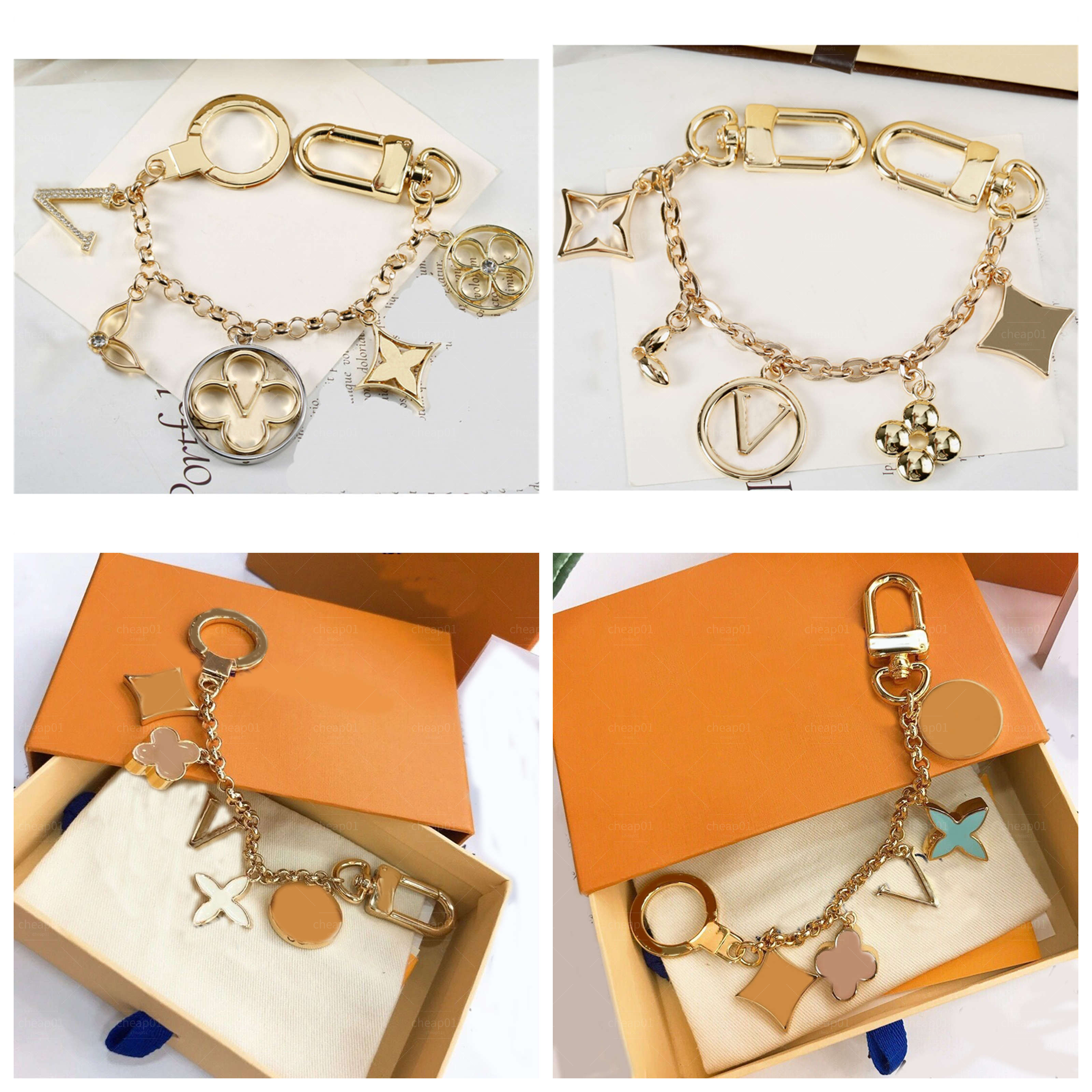 Fashion Brand Letter Designer Keychains Metal Keychain Womens Bag Charm Pendant Auto Parts