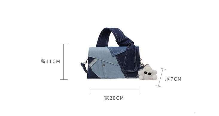 Hot Selling Women's Tote Korean Simple Denim Splice Versatile Fashionable New Handbag Luxury Brand High-Quality Crossbody Bag DIDENGLAOREN