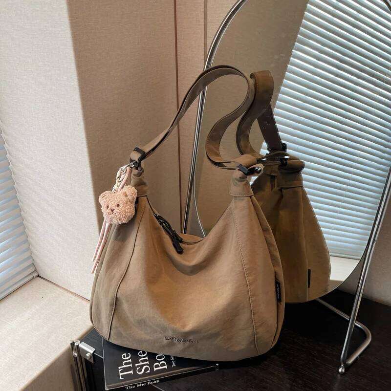 Korean Style Texture Simple Crossbody Women Fashion Embroidered Letter Shoulder Casual Folded Versatile Commuting Bag C260207