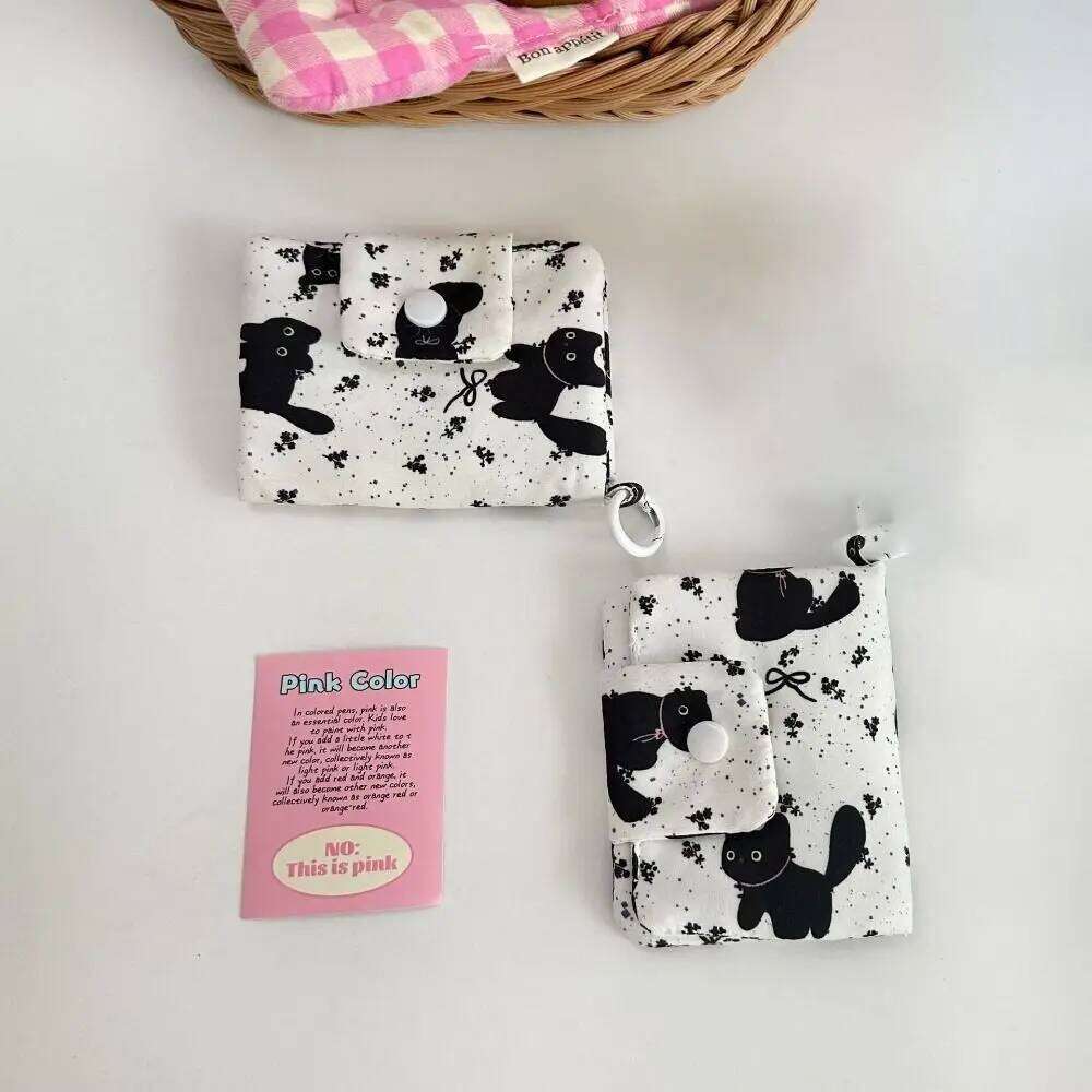 Cute Design Coin Purse Simplicity Style Catoon Pattern Korean Fashion Wallet Multi-layer Portable Size Card Holder Daily Carry Y260206