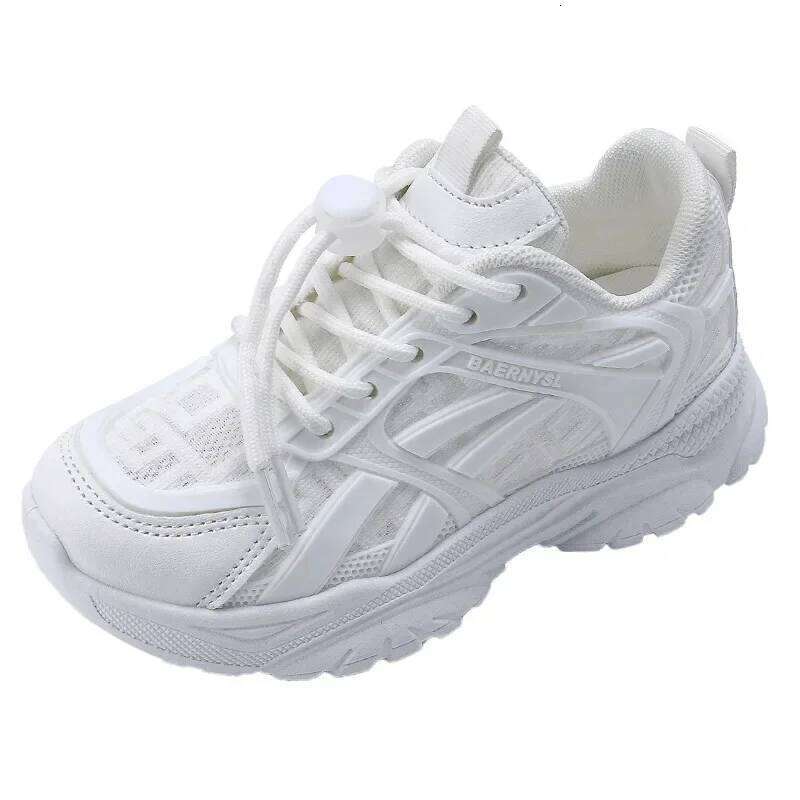 Children Casual Kids for Boys and Girls Solid White Shoes Mesh Breathable Running Sports Tenis Chunky Sneakers H260207