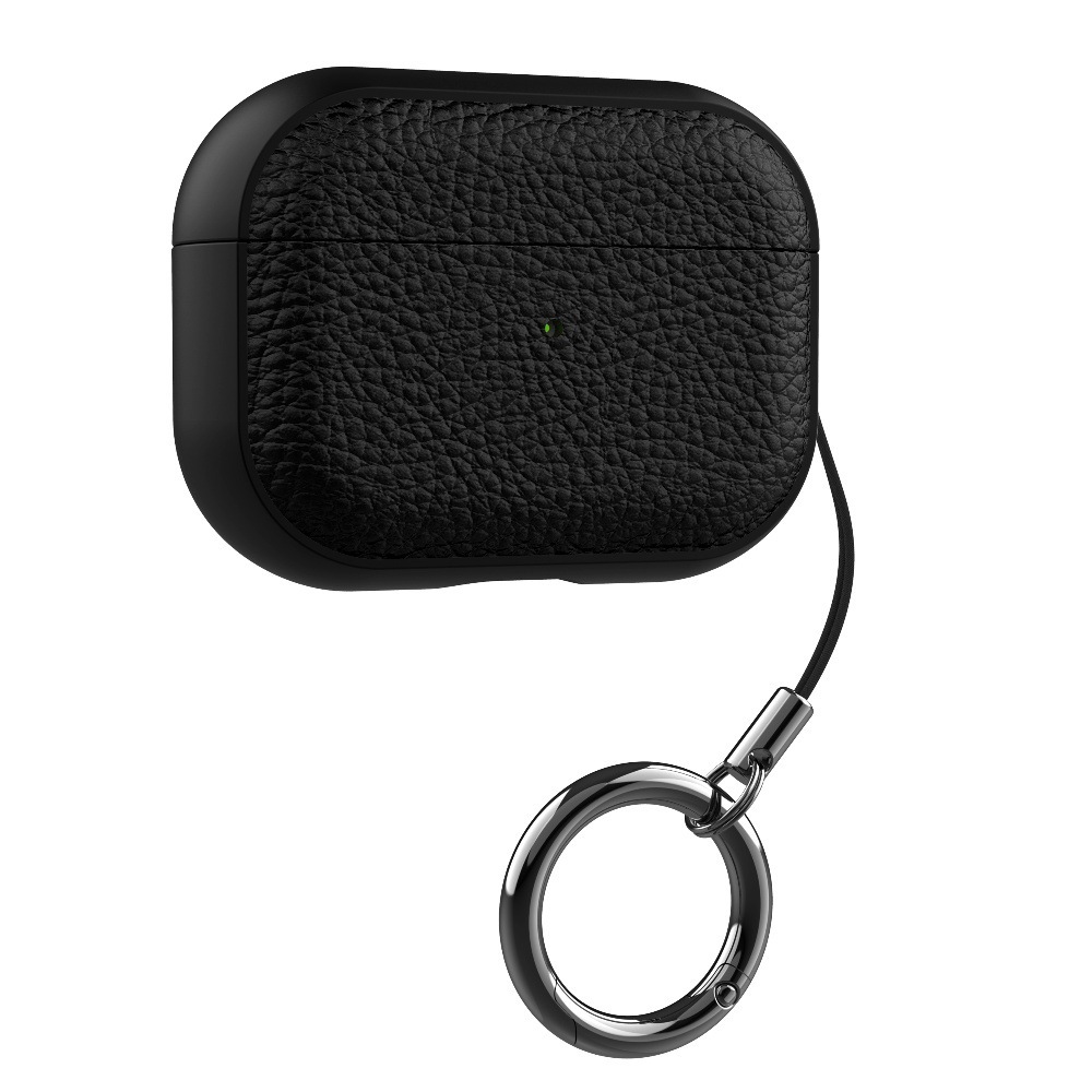 Simple lychee-pattern leather suitable for AirPods 4th 2nd 3rd generation, Pro 2, Apple Bluetooth earphone case