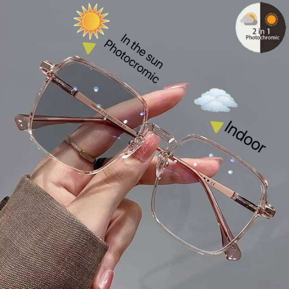 Photochromic Radiation Glasses for Women Men Sunglasses Eyeglasses Square Frames Shade Computer Anti Blue Light Eyewear Y260207