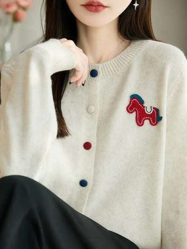 Knitted Sweater Round Ne Open Cardigan Women's Loose Woolen Designer Fashion Coat Casual Sle Long Sve Winter Top