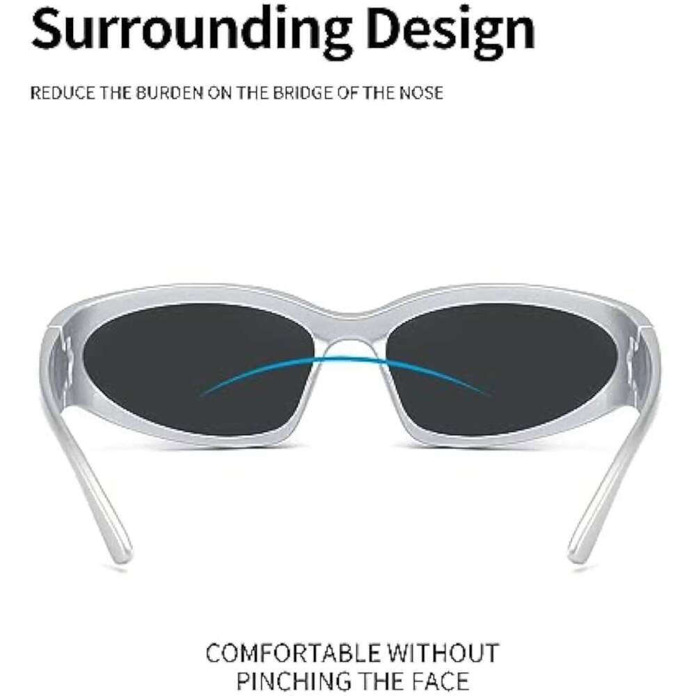 Y2K Punk Polarized Sunglasses Wrap Around Men's Women's sunglasses Fashion Sport Shades Sun Glasses Y260207