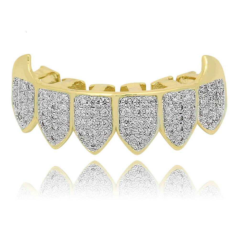 Popular Hip Hop Diamond Grillz Teeth 18k Moissanite Grillz for Men Women Exaggerate Zircon Hip Hop Teeth Grillz