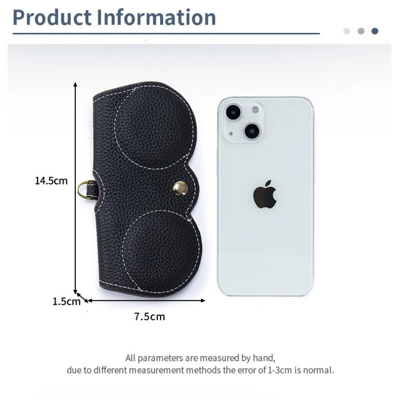 Portable Genuine Cowhide Padded Protection Sunglasses Case 2026 Artistic Accessory Cow Leather Eyewear Case Storage Pouch 260107