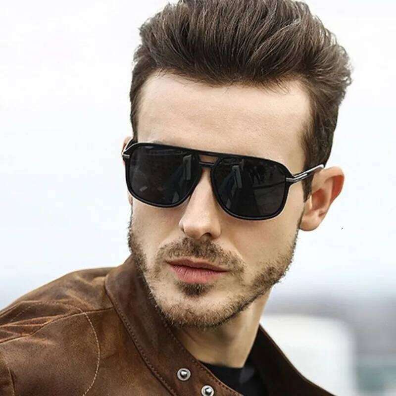 New Large Frame Square Sunglasses Men's Driving Fashion Sun Glasses Men Outdoor Fishing Polarized Eyewear UV400 Oculos De Sol Y260207