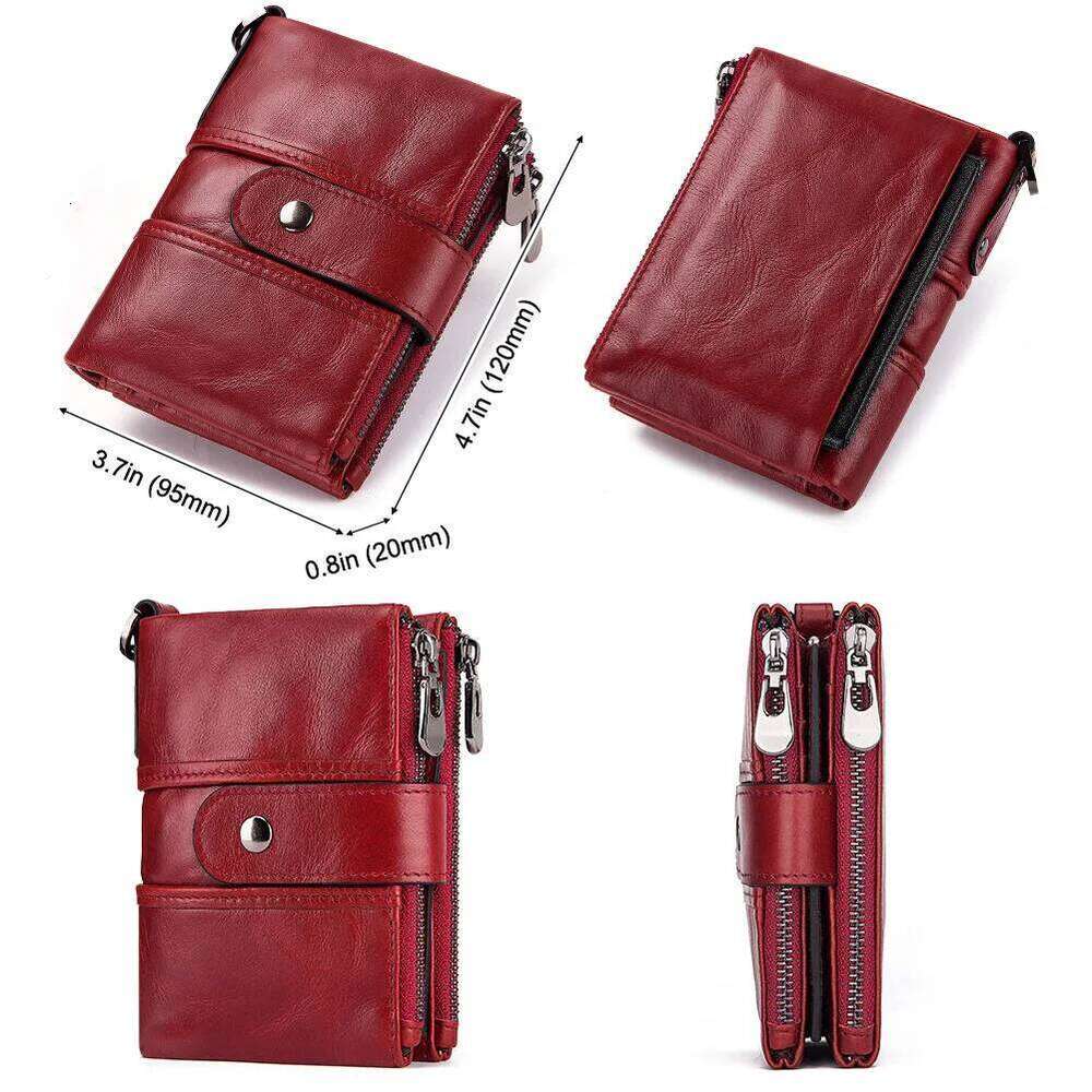KAVIS 100% Genuine Leather Rfid Wallet Men Crazy Horse Wallets Coin Purse Short Male Money Bag Quality Designer Mini Walet Small Y260206