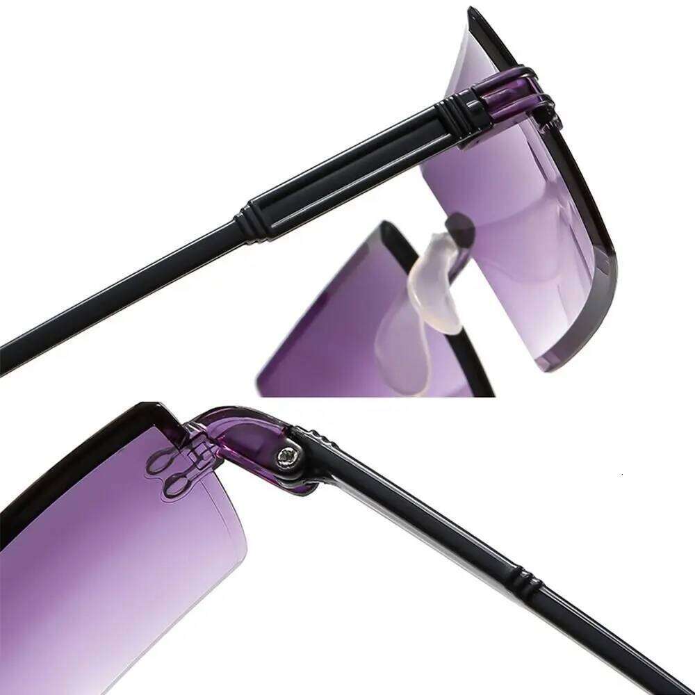Trendy Rimless Sunglasses UV Protection for Men Women Fashion Frameless Rectangle Sun Glasses Retro Shades Summer Eyewear Y260207
