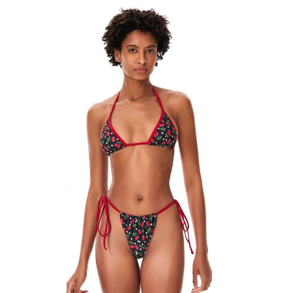 Women 2 Piece Bikini Sets Backless Halter Tops Bra and Bandage Thong for Beachwear Bathing Suit C260207