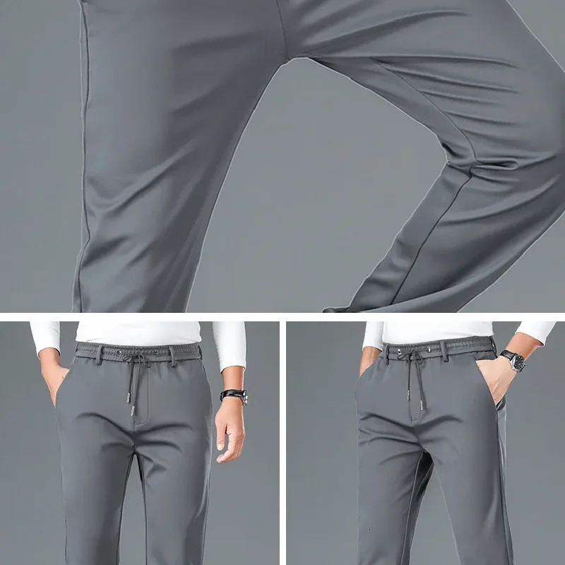 Ice Silk Cool Mens Pants Summer Thin Casual Outdoor Quick-drying Sweatpants Male Straight Baggy Casual Men Trousers 260122
