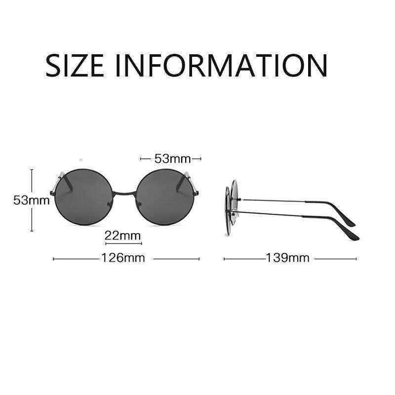 round Metal Sunglasses for Men and Women, Retro Vintage Sunglasses, Popular Fishing Fashion Leisure Glasses, UV400 Y260207