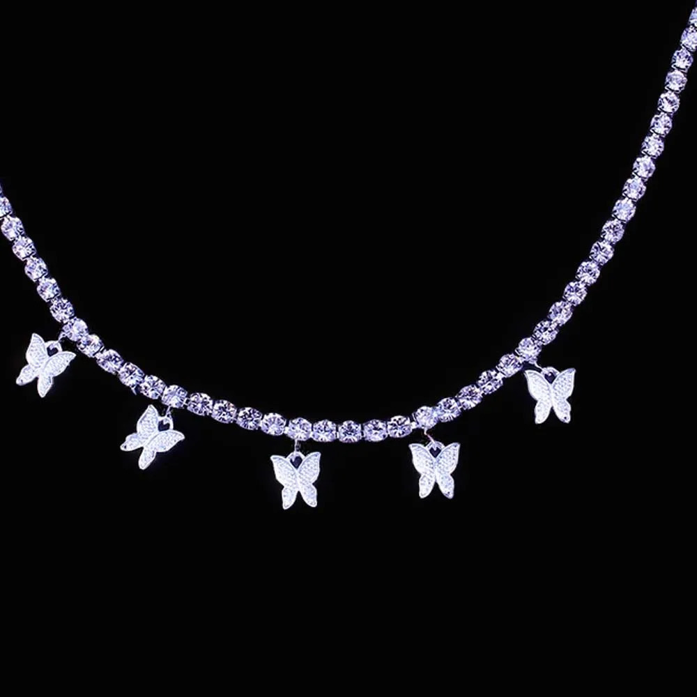 Butterfly Nipple Chain Non Piercing Body Jewellry Ring Rhinestone Sexy Bra Bikini Rave Chest Chain Accesorries Necklace Handmade 260120