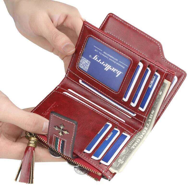 Bifold Short Oil Wax Wallet Women Fashion High Quality Purses Stylish Card Holder Coin Purse Ladies Vintage Leather Wallets Y260206