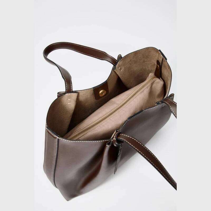 CLIP TOTE BAG, Fashionable Top Handle Tote Solid Color Simple Shoulder Bag, Luxury Design Handbags for Women C260207