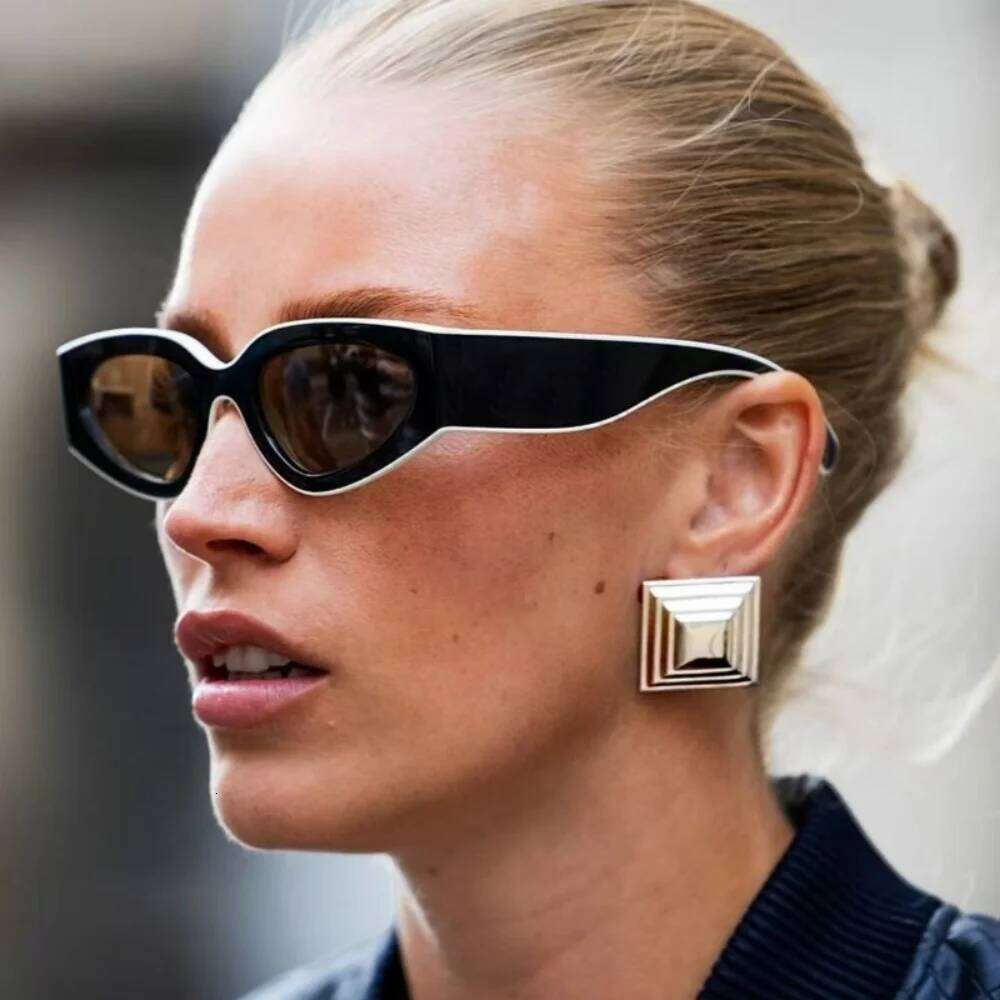 Steampunk Cat Eye Sunglasses Women Men Black-white Frames Trendy Sun Glasses Fashion Retro Vintage Accessories Shades Eyewear Y260207