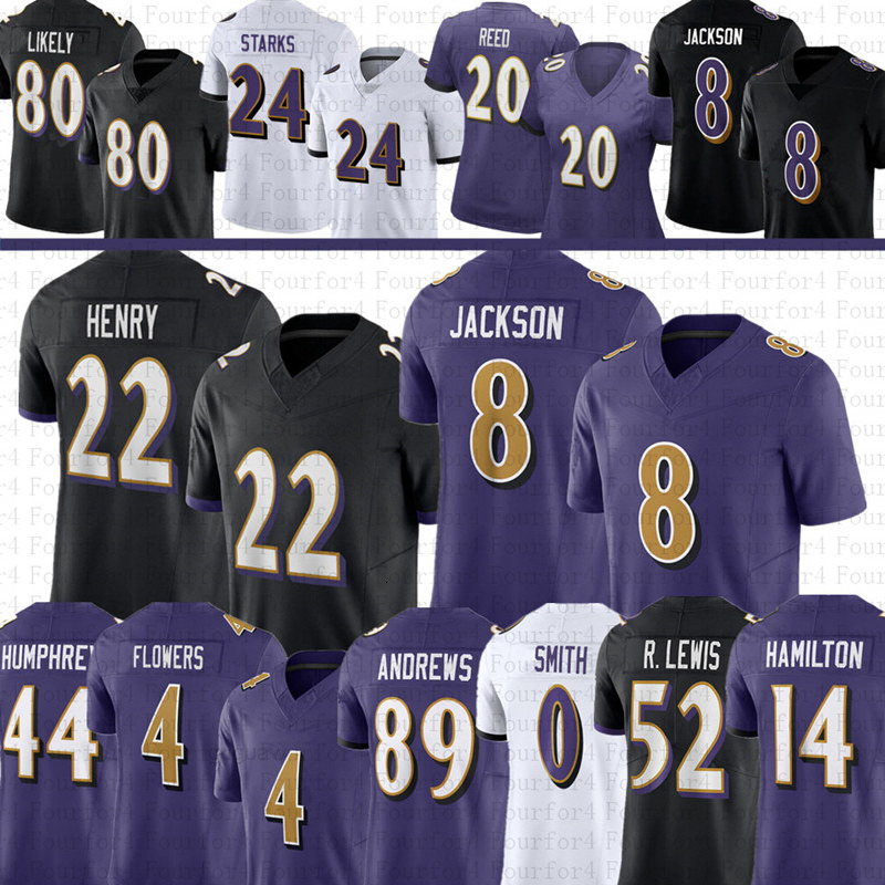 Lamar Jackson Zay Flowers Derrick Henry Football Jersey Malaki Starks Mark Andrews Kyle Hamilton Roquan Smith Nate Wiggins Mike Green Jaire Alexander Ray Lewis Reed