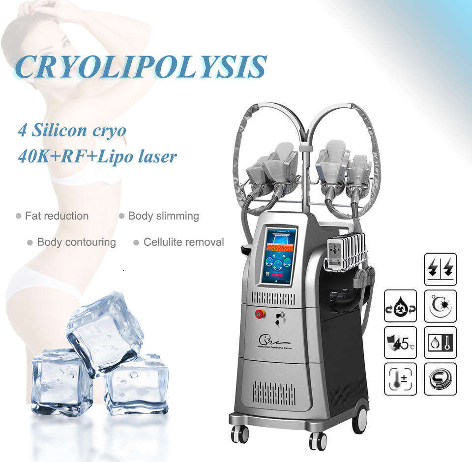 New Sale 4 In 1 Cryo Slimming Fat Freezing Machine 40K Cavitation Radiofrequency Lipolaser RF Cavitation Body Sculpting Cryolipolysis Beauty device