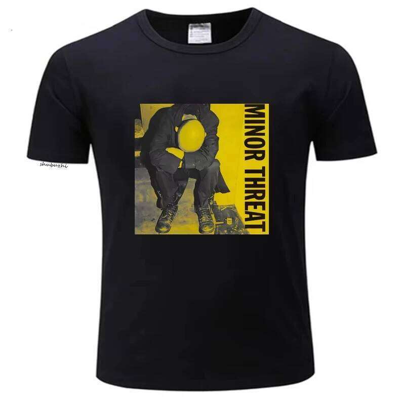 MINOR THREAT YELLOW women T- Shirt Black Comfortable T Shirt,Casual Short Sleeve TEE Mens Shirts Fashion Style Men Tee C260207