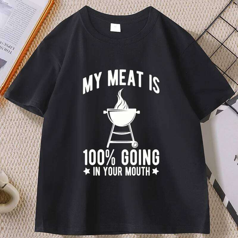 men's tshirt My Meat Enters Your Mouth Funny cotton Short Sleeve T-Shirt Tshirt for Men and Women loose streetwear clothes C260207
